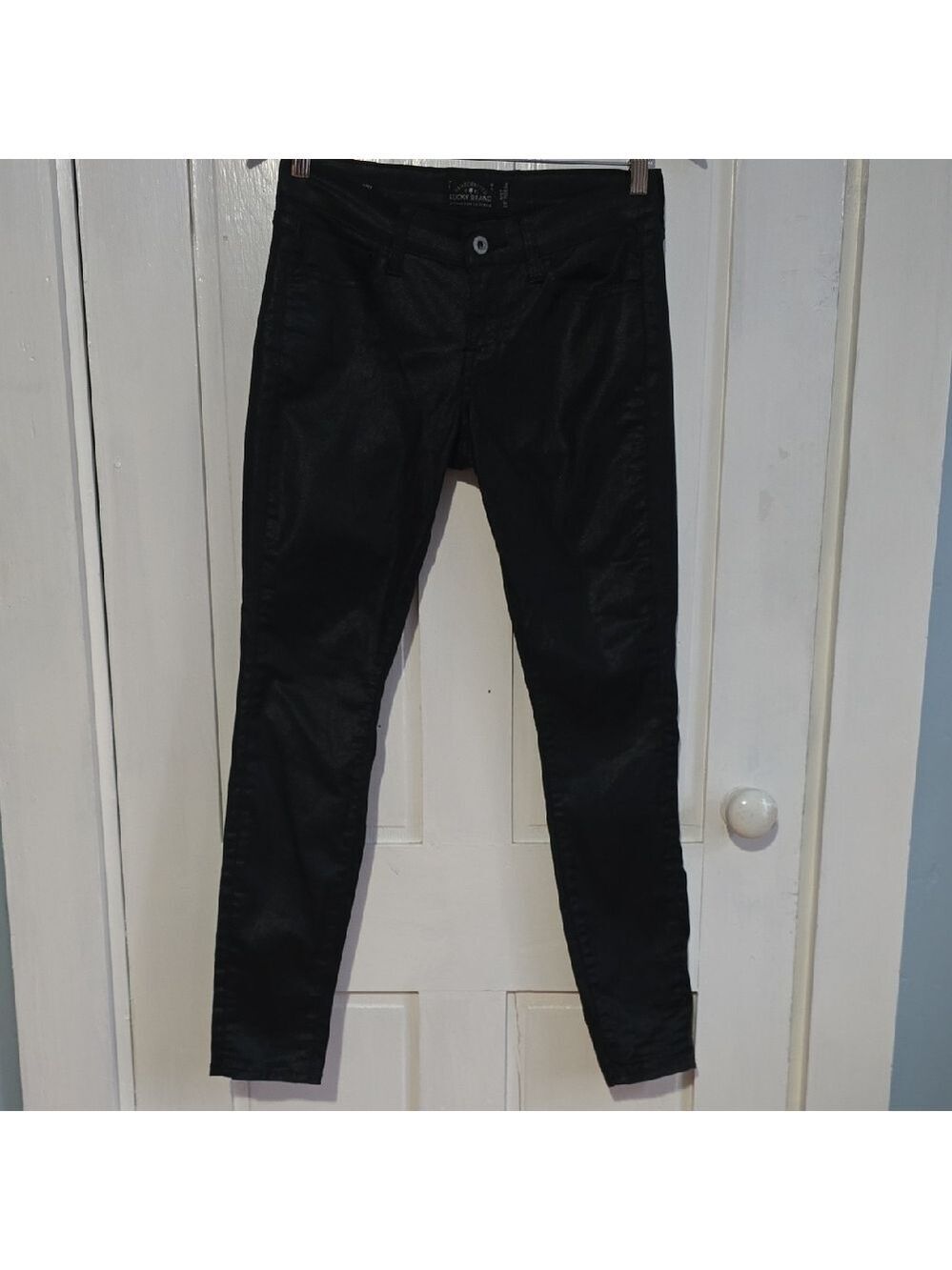 Lucky Brand Charlie Super Skinny Black Coated Jeans Size 27